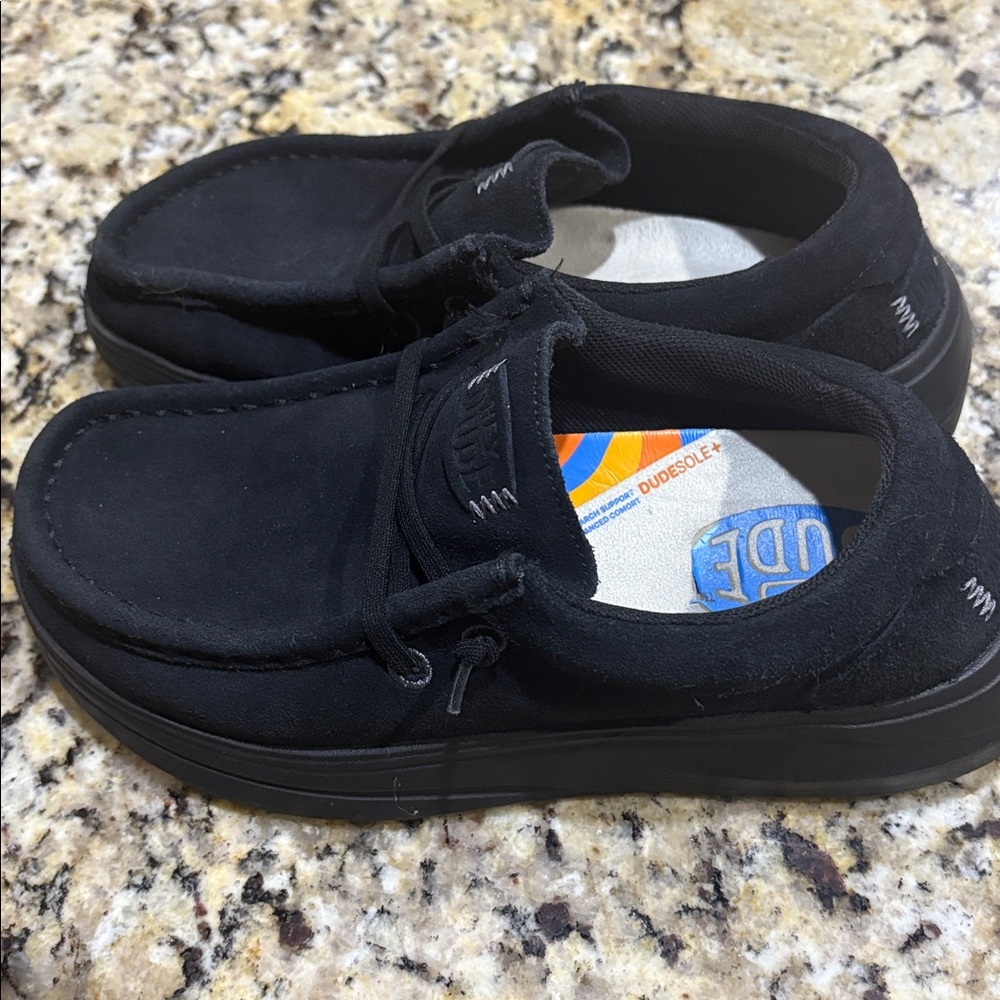 Hey Dude Black Suede Slip-On Shoes